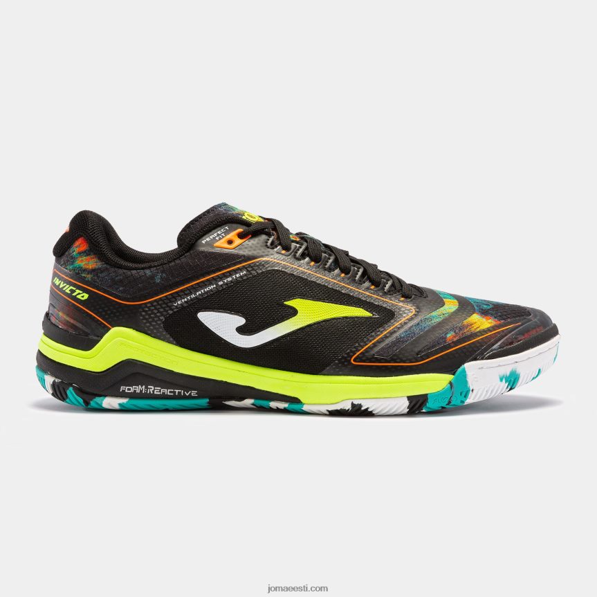 futsali kingad invicto 23 siseruumides DJNBH3930 must fluorestseeruv kollane Joma