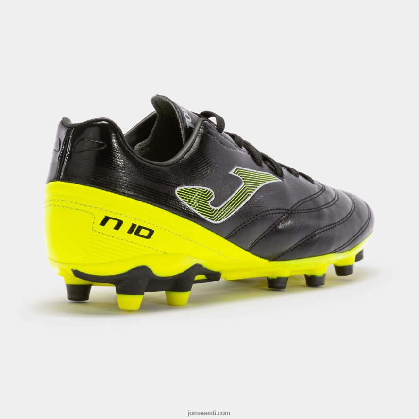 jalgpallisaapad numero-10 23 kindla maandusega fg DJNBH1112 must fluorestseeruv kollane Joma