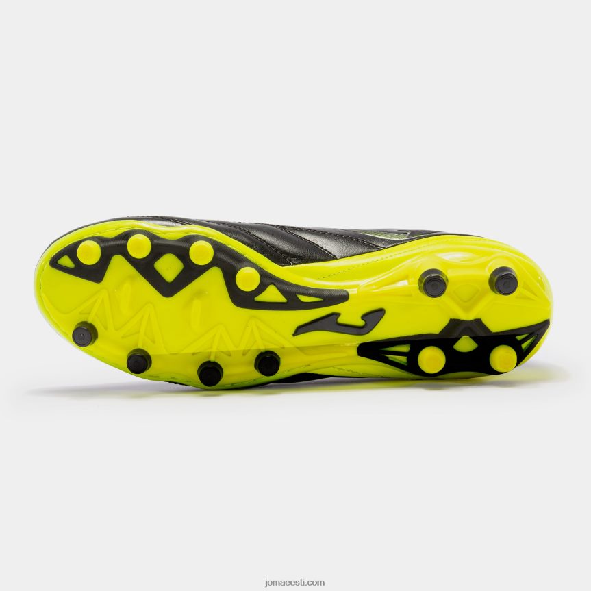 jalgpallisaapad numero-10 23 kindla maandusega fg DJNBH1112 must fluorestseeruv kollane Joma