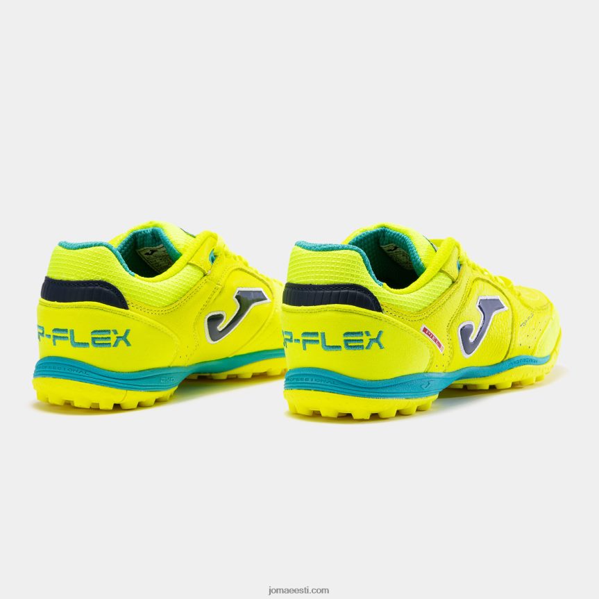jalgpallisaapad top flex 23 turf DJNBH47 fluorestseeruv kollane meresinine Joma