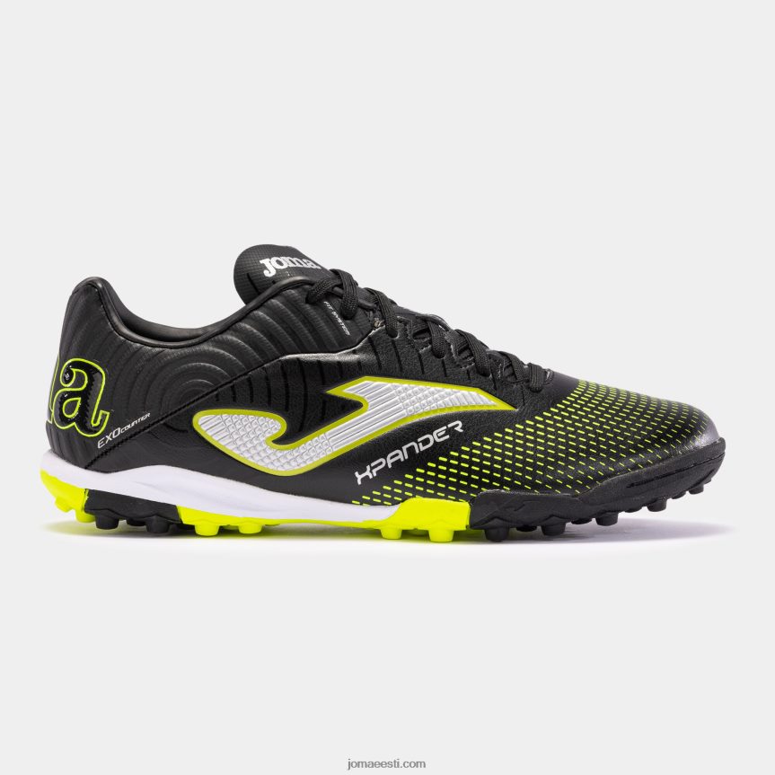 jalgpallisaapad xpander 23 turf DJNBH31 must fluorestseeruv kollane Joma