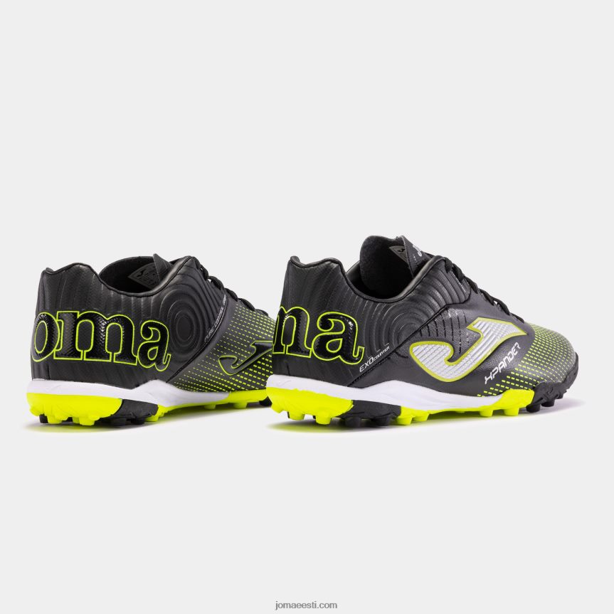 jalgpallisaapad xpander 23 turf DJNBH31 must fluorestseeruv kollane Joma