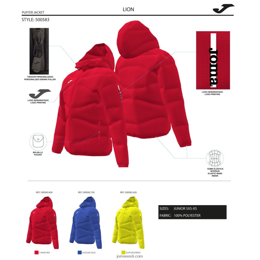 anorak noorem lõvi DJNBH2760 sinine Joma