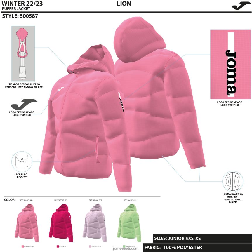 anorak tüdruk lõvi DJNBH2780 roheline Joma