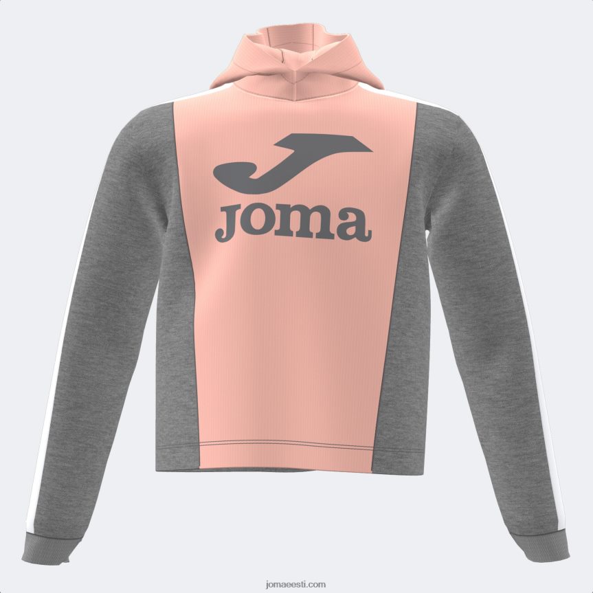 kapuutsiga kampsun tüdrukute park DJNBH4119 roosa melanž hall Joma