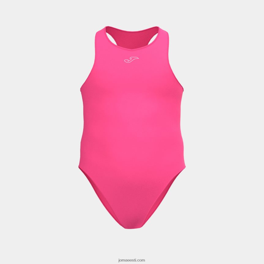 ujumistrikoo tüdruku splash DJNBH4381 fluorestseeruv roosa Joma