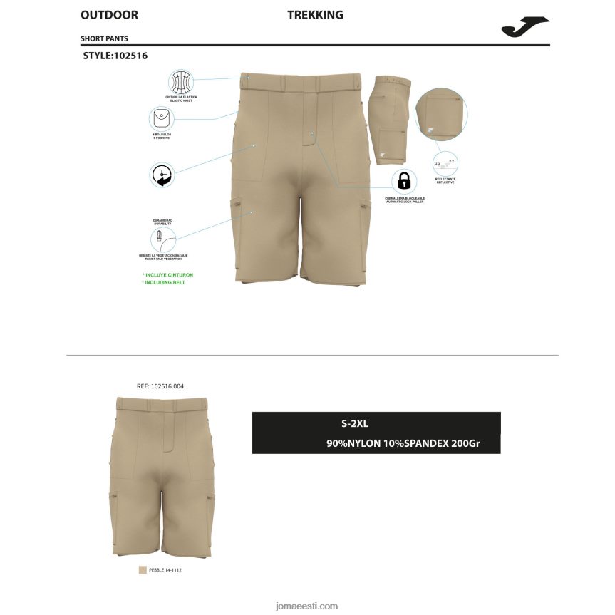 mehed bermuda lühikeste pükste uurija DJNBH3279 khaki Joma