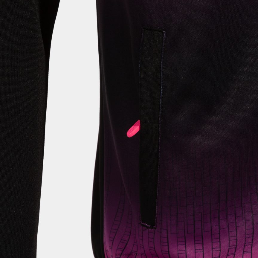 mehed kapuutsiga jakk tiiger v DJNBH224 must fluorestseeruv roosa Joma