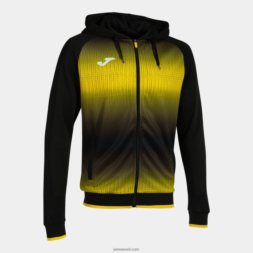 mehed kapuutsiga jakk tiiger v DJNBH3508 must kollane Joma