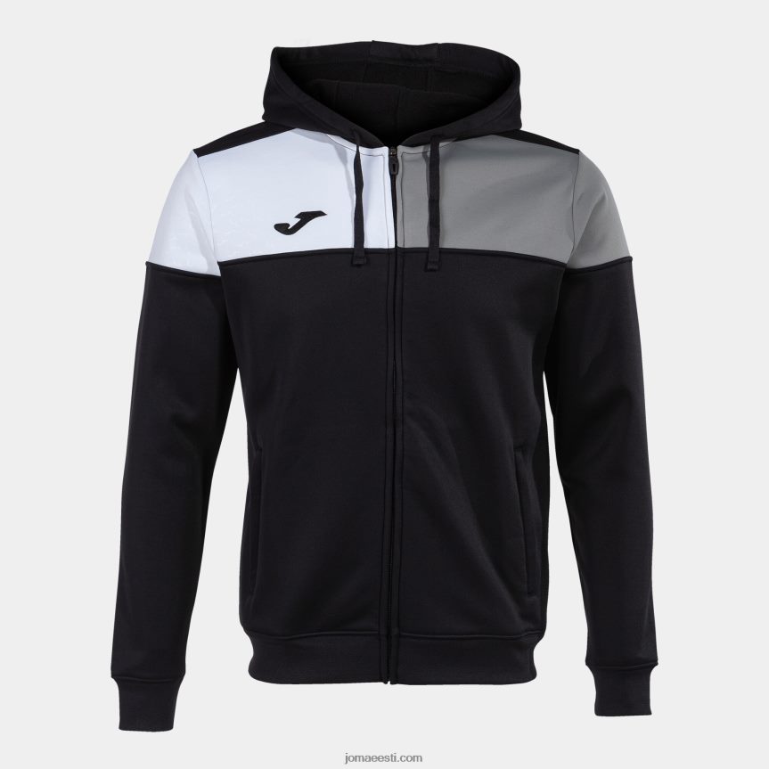 mehed kapuutsiga jope crew v DJNBH836 must hall valge Joma