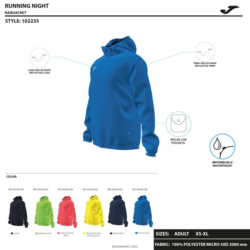 mehed vihmajope eliit viii DJNBH1238 fluorestseeruv korall Joma