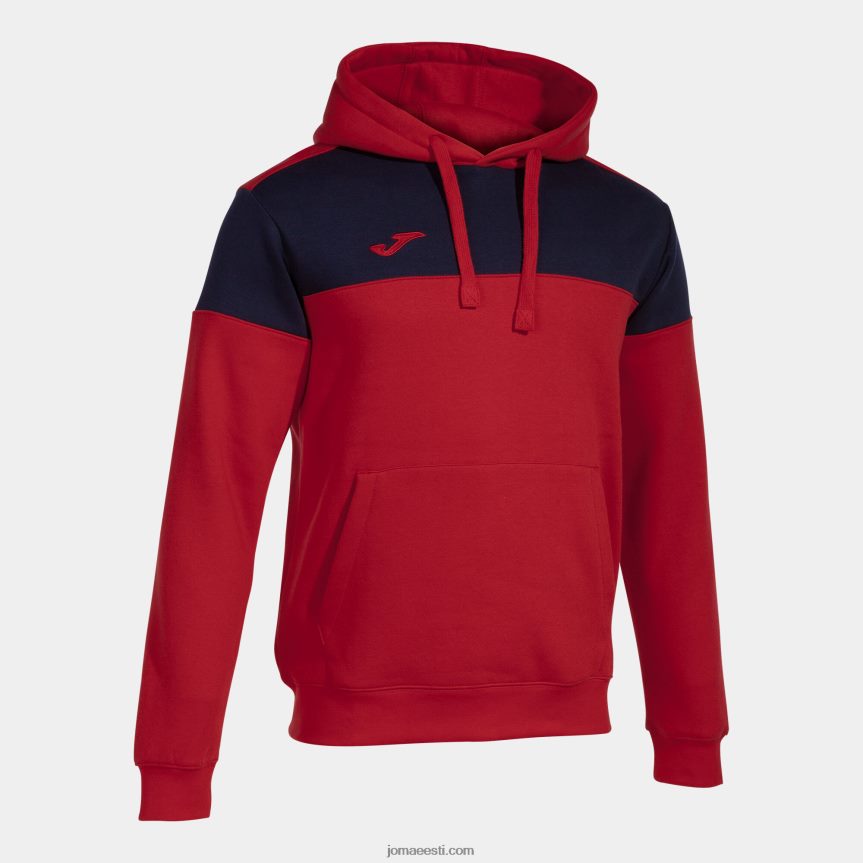 mehed kapuutsiga kampsun crew v DJNBH175 punane tumesinine Joma