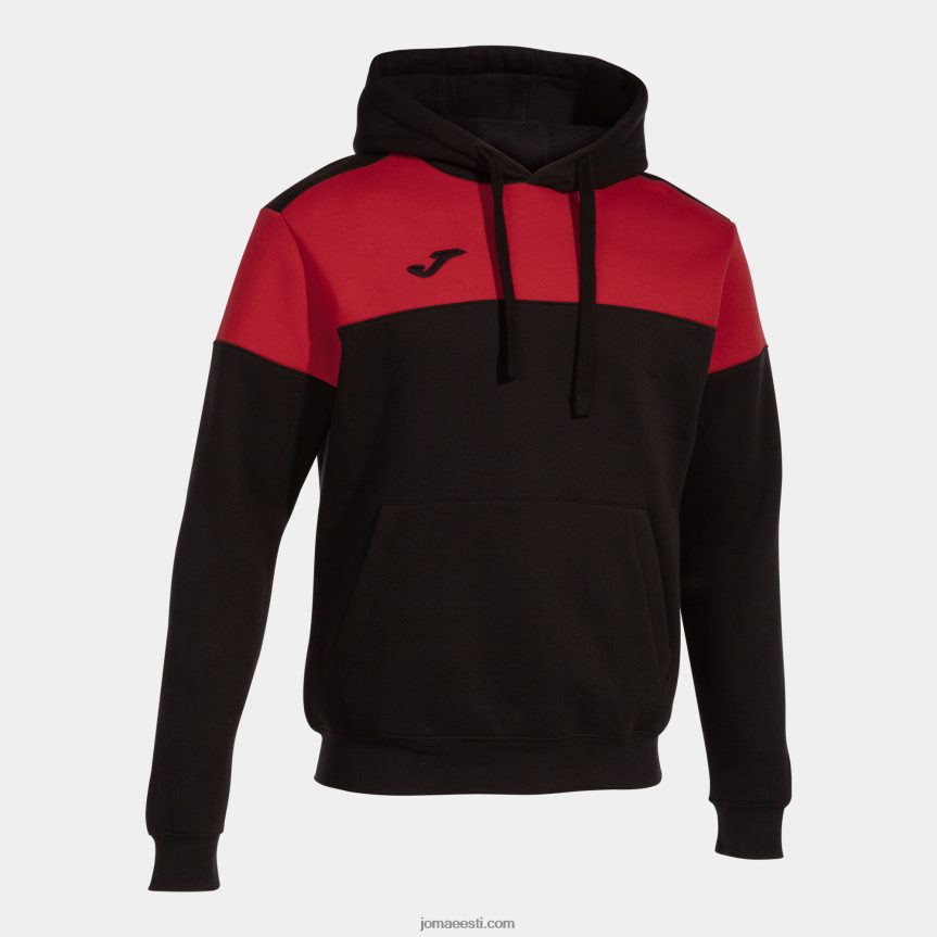 mehed kapuutsiga kampsun crew v DJNBH4244 must punane Joma