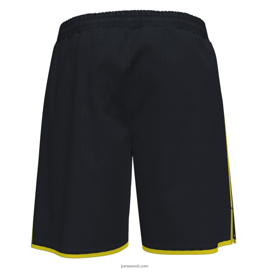 mehed lühikesed püksid liga DJNBH3532 must kollane Joma