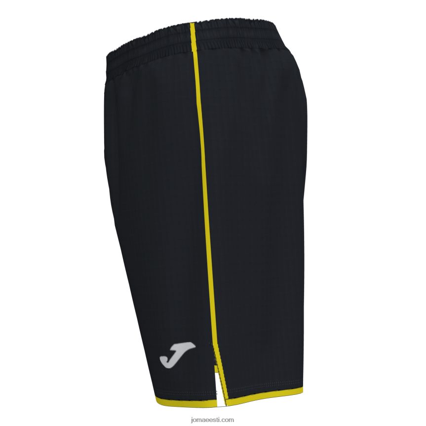 mehed lühikesed püksid liga DJNBH3532 must kollane Joma