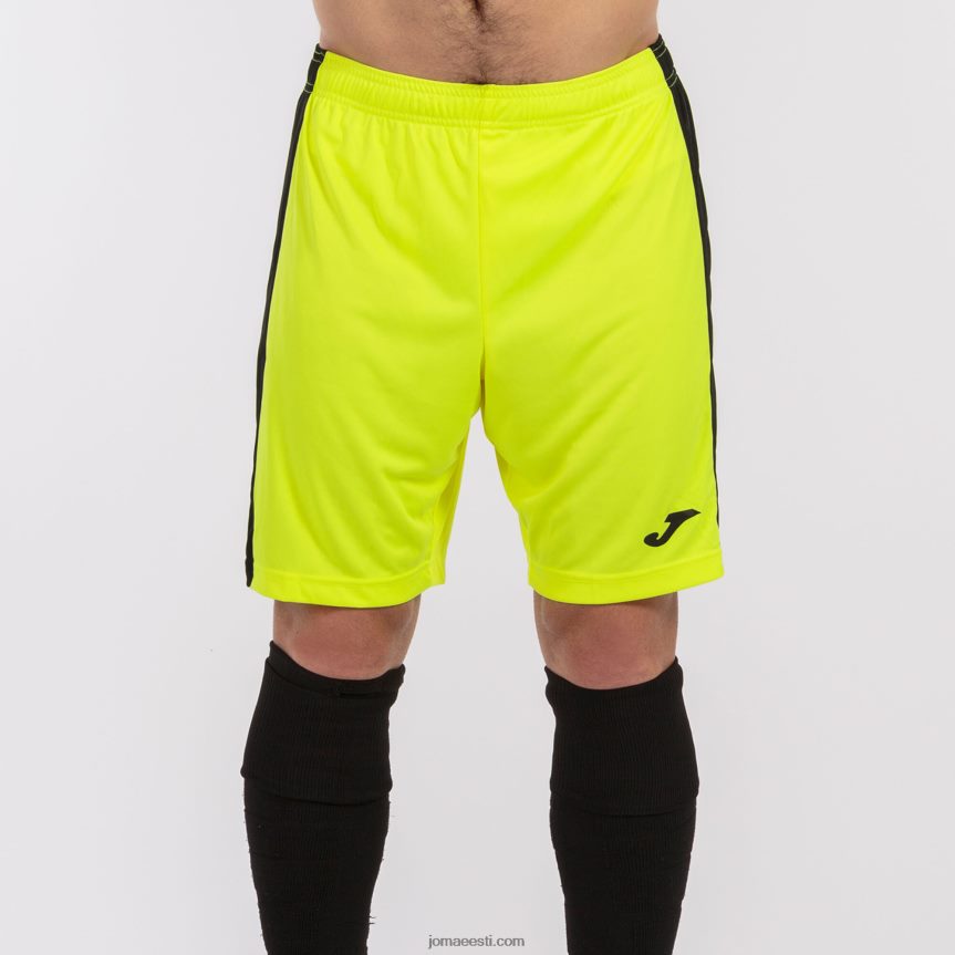mehed lühikesed püksid maxi DJNBH3364 fluorestseeruv kollane must Joma