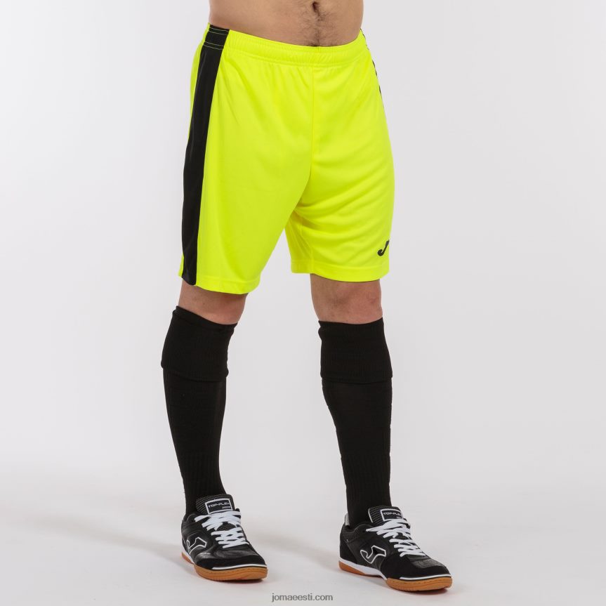 mehed lühikesed püksid maxi DJNBH3364 fluorestseeruv kollane must Joma