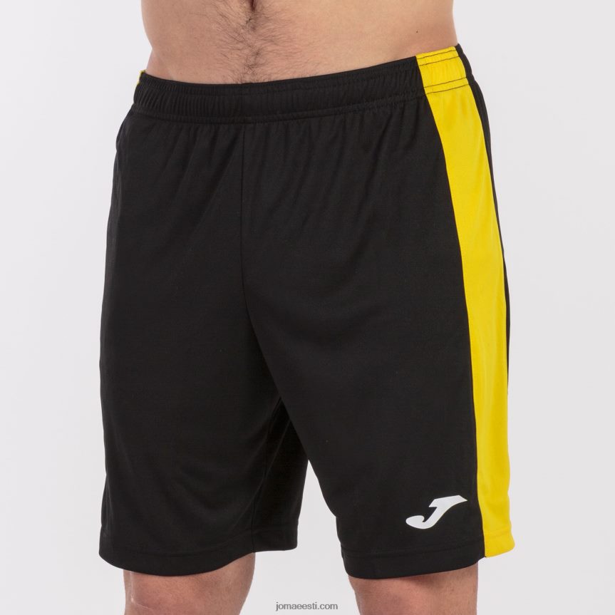 mehed lühikesed püksid maxi DJNBH4150 must kollane Joma