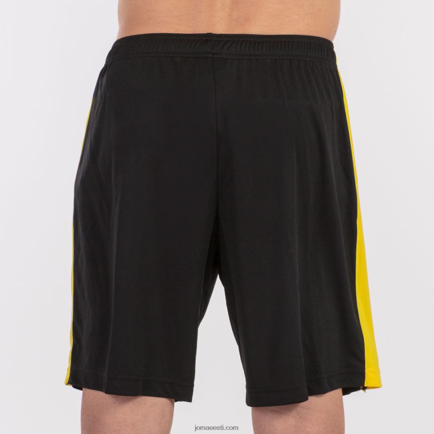 mehed lühikesed püksid maxi DJNBH4150 must kollane Joma