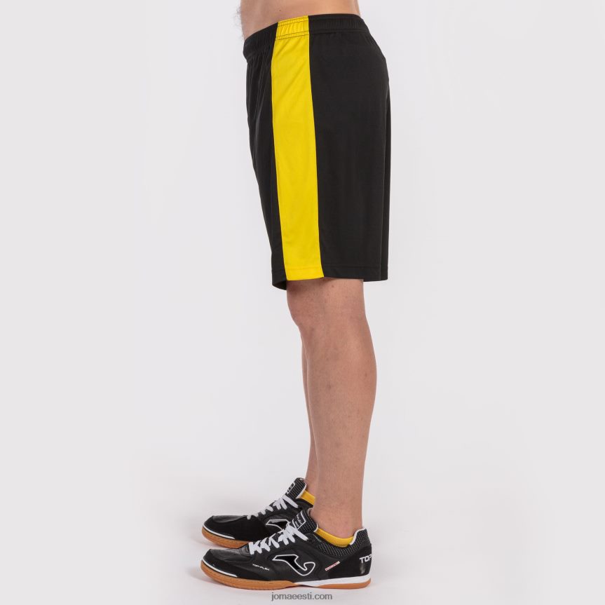 mehed lühikesed püksid maxi DJNBH4150 must kollane Joma