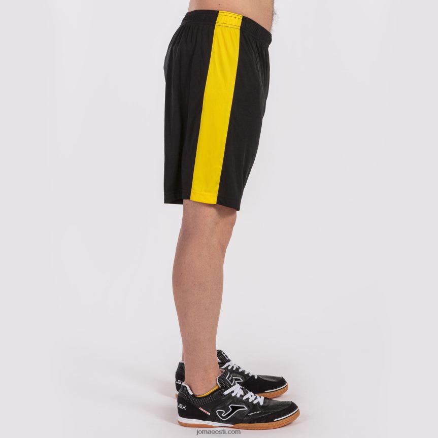mehed lühikesed püksid maxi DJNBH4150 must kollane Joma