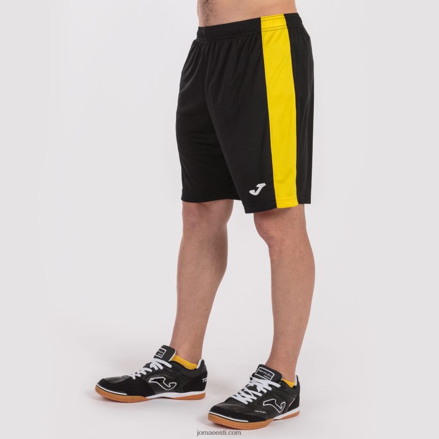 mehed lühikesed püksid maxi DJNBH4150 must kollane Joma