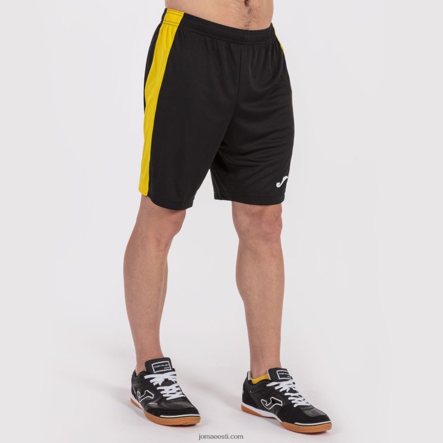 mehed lühikesed püksid maxi DJNBH4150 must kollane Joma