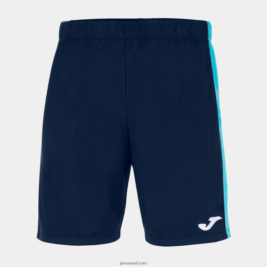 mehed lühikesed püksid maxi DJNBH4596 tumesinine fluorestseeruv türkiissinine Joma