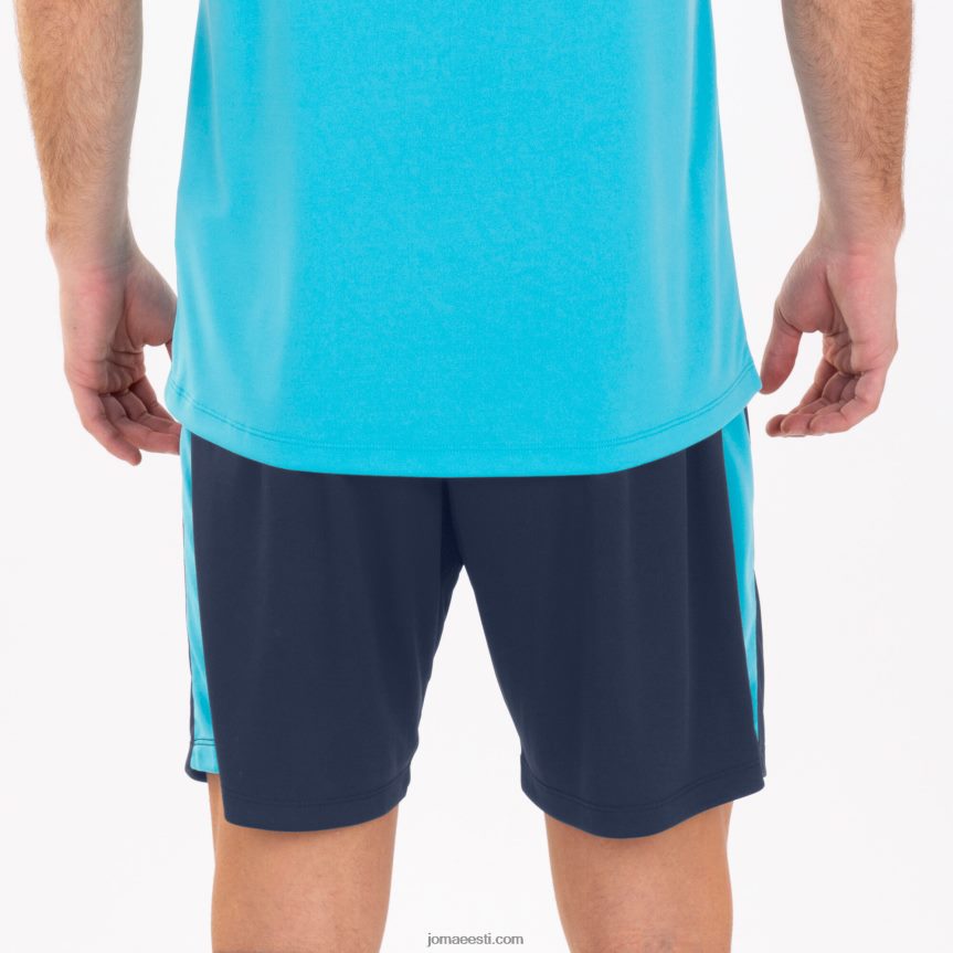 mehed lühikesed püksid maxi DJNBH4596 tumesinine fluorestseeruv türkiissinine Joma