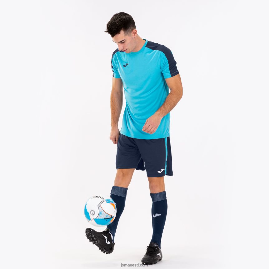 mehed lühikesed püksid maxi DJNBH4596 tumesinine fluorestseeruv türkiissinine Joma