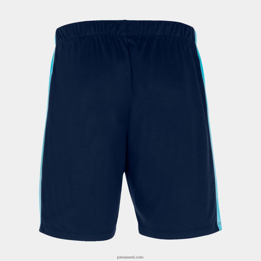 mehed lühikesed püksid maxi DJNBH4596 tumesinine fluorestseeruv türkiissinine Joma