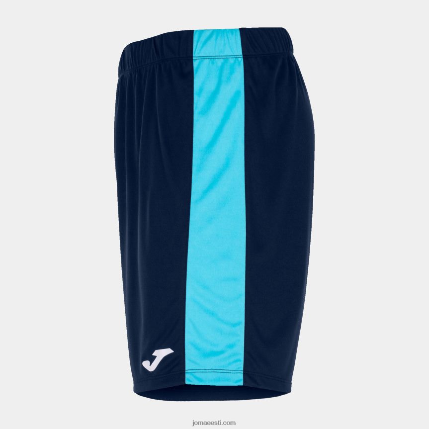 mehed lühikesed püksid maxi DJNBH4596 tumesinine fluorestseeruv türkiissinine Joma