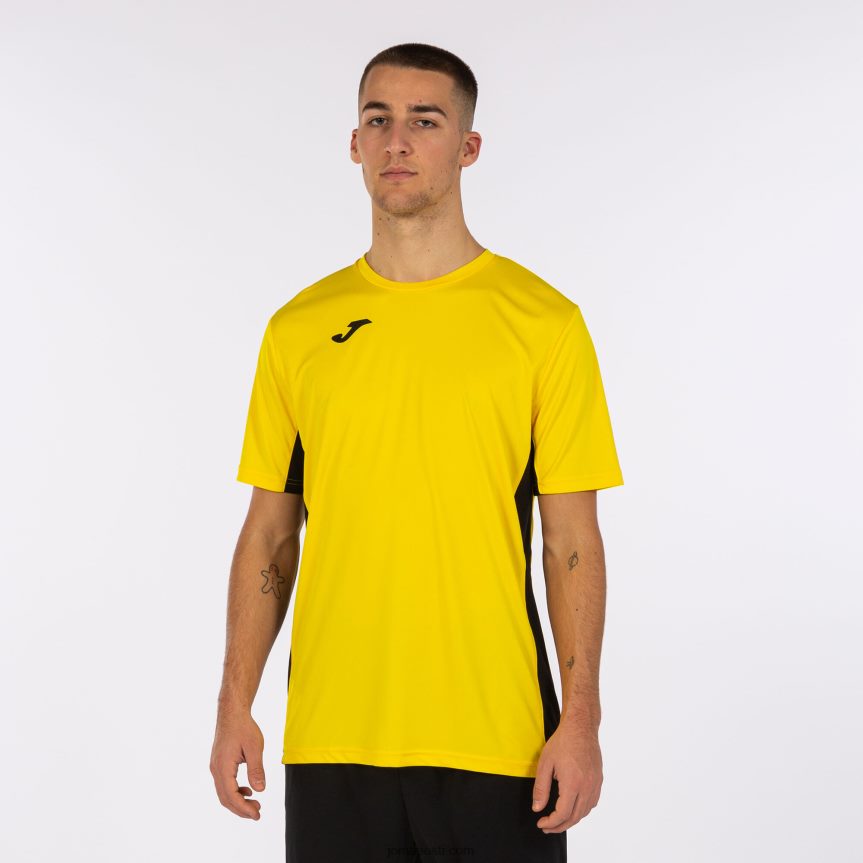 mehed lühikeste varrukatega cosenza särk DJNBH1257 kollane must Joma