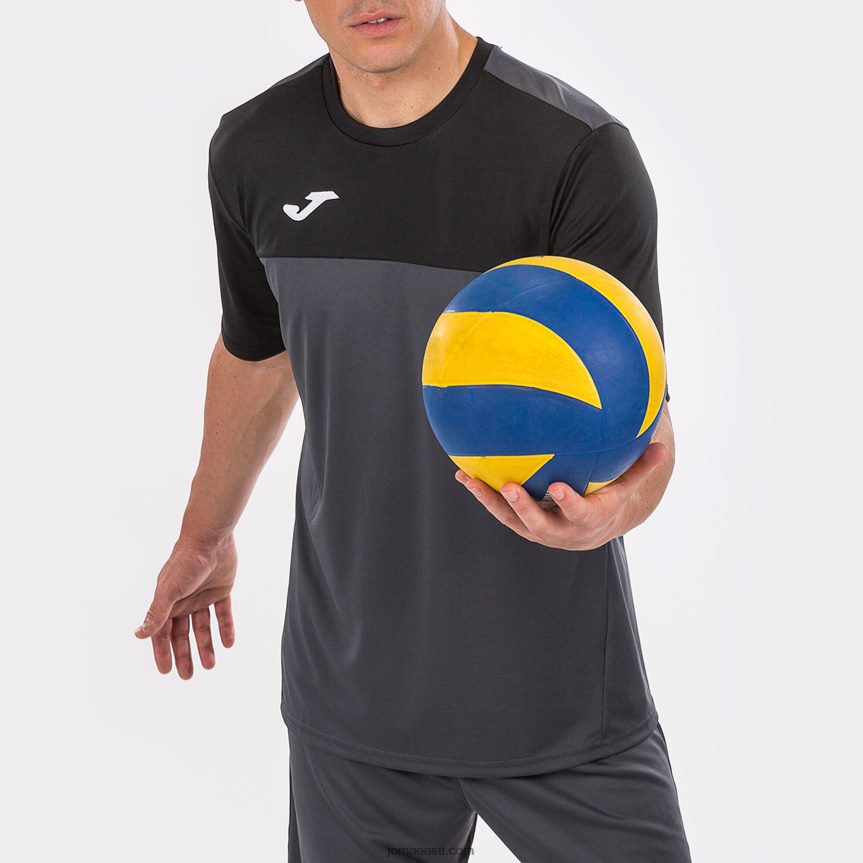 mehed särgi lühikeste varrukatega võitja DJNBH4316 tumehall must Joma