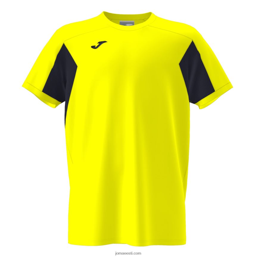mehed särk lühikeste varrukatega DJNBH938 fluorestseeruv kollane must Joma