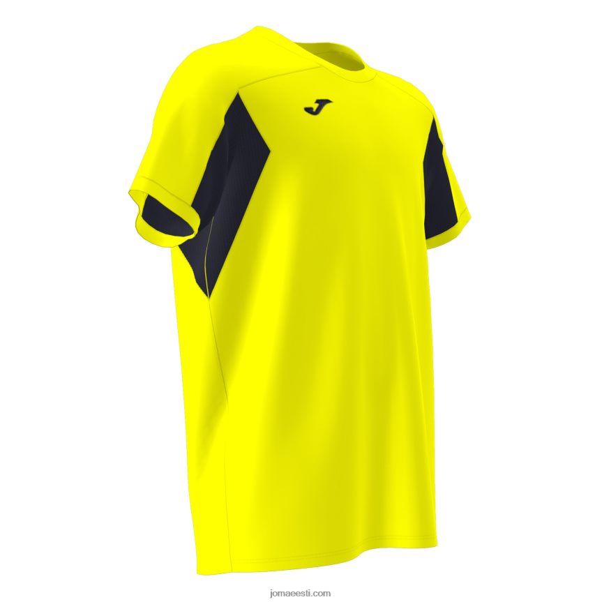 mehed särk lühikeste varrukatega DJNBH938 fluorestseeruv kollane must Joma
