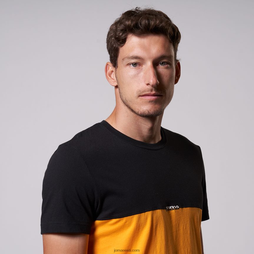mehed särk lühikeste varrukatega california DJNBH87 must oranž Joma