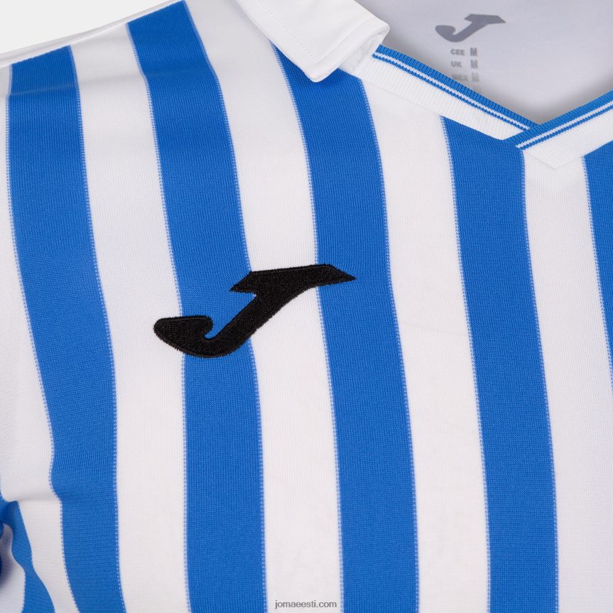 mehed särk lühikeste varrukatega copa ii DJNBH3036 valge kuninglik sinine Joma