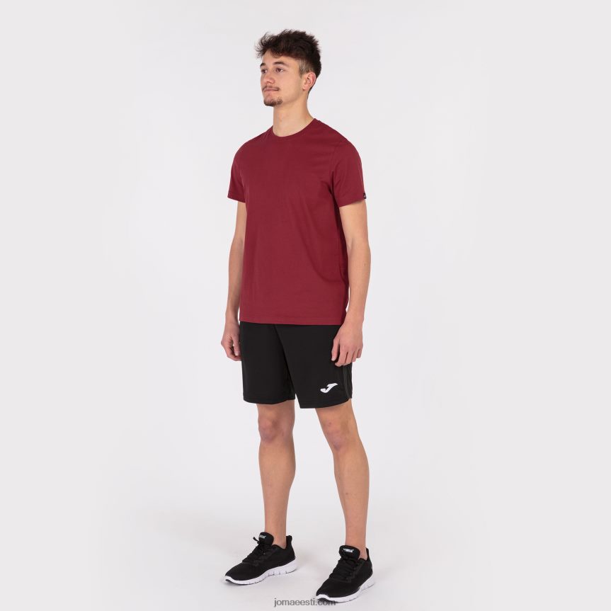 mehed särk lühikeste varrukatega desert DJNBH941 Burgundia Joma