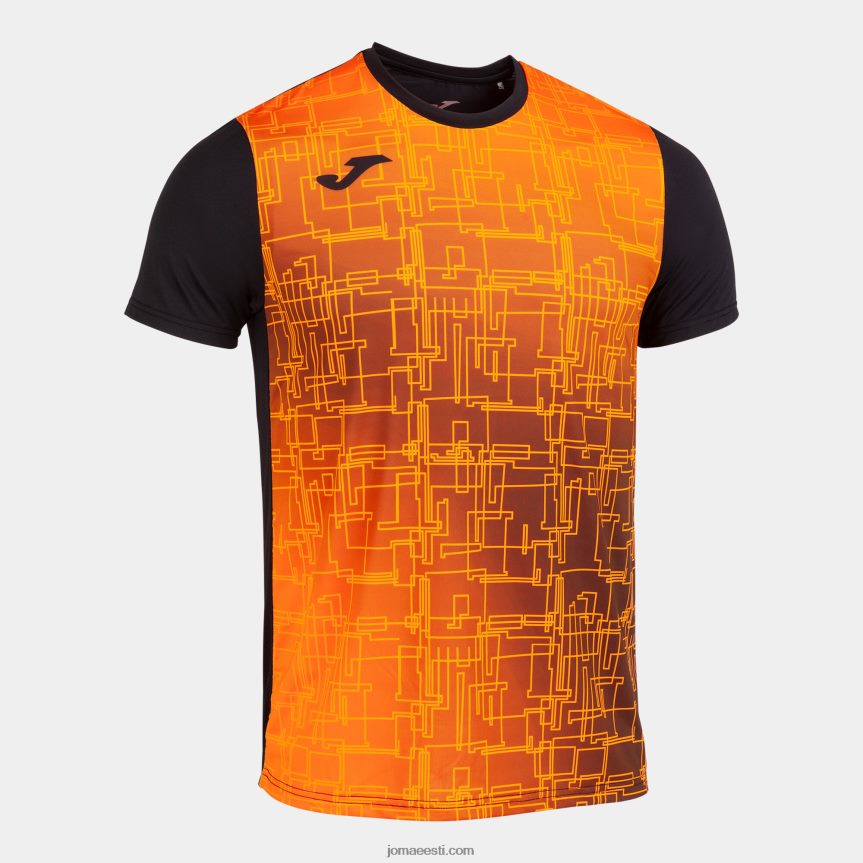 mehed särk lühikeste varrukatega eliit viii DJNBH3486 must oranž Joma