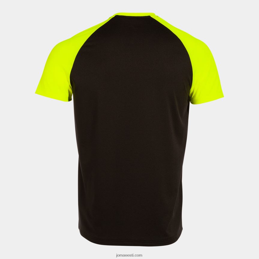 mehed särk lühikeste varrukatega eliit x DJNBH3203 must fluorestseeruv kollane Joma