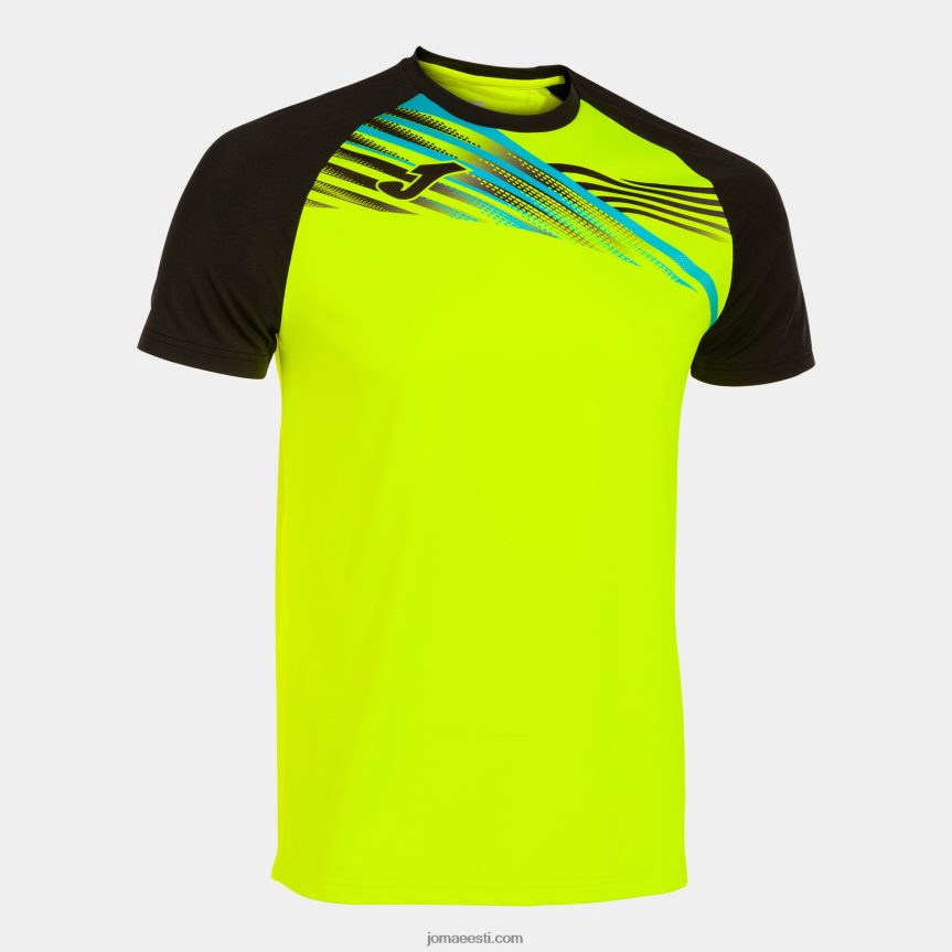 mehed särk lühikeste varrukatega eliit x DJNBH896 fluorestseeruv kollane must Joma