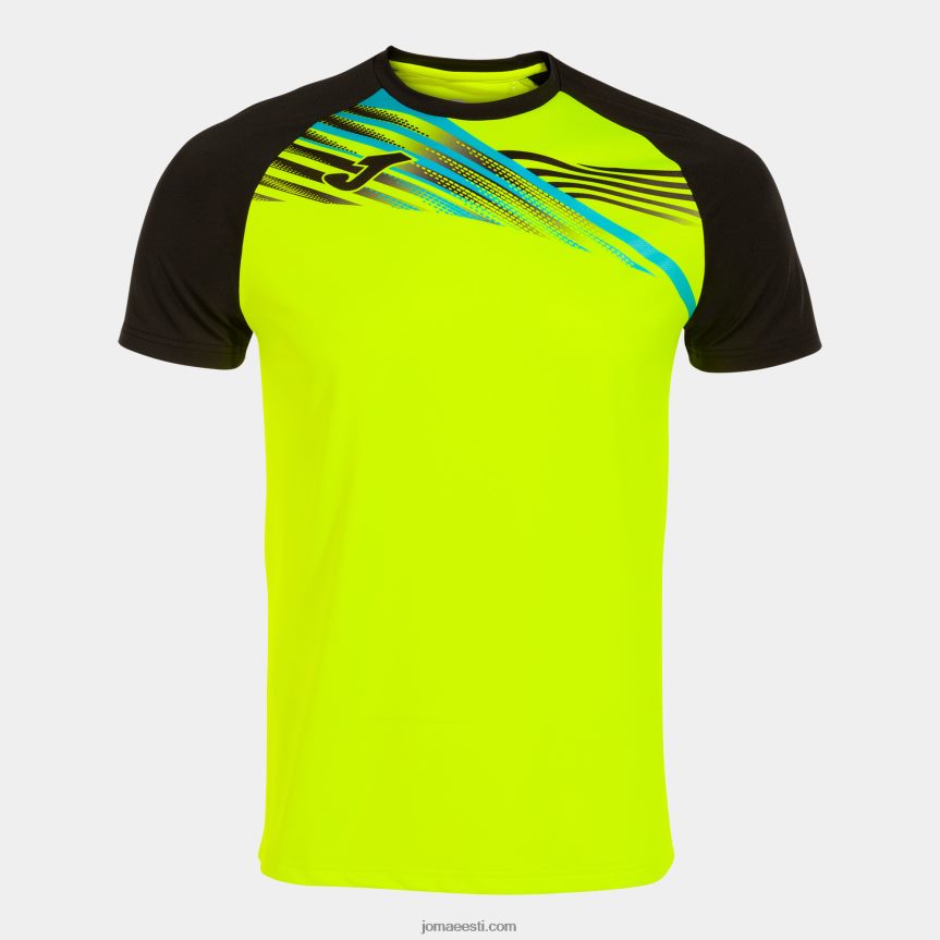 mehed särk lühikeste varrukatega eliit x DJNBH896 fluorestseeruv kollane must Joma