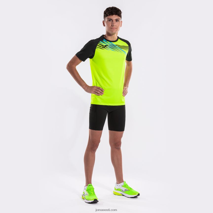 mehed särk lühikeste varrukatega eliit x DJNBH896 fluorestseeruv kollane must Joma
