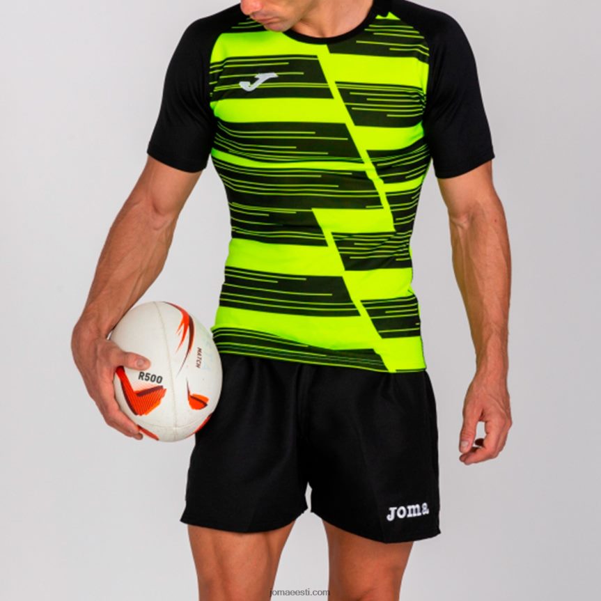 mehed särk lühikeste varrukatega haka DJNBH3465 must kollane Joma