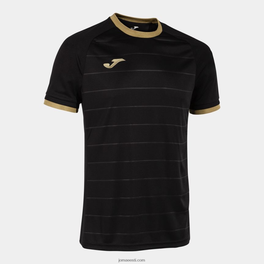 mehed särk lühikeste varrukatega kuldne v DJNBH1135 must Joma