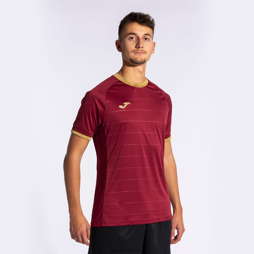 mehed särk lühikeste varrukatega kuldne v DJNBH1136 Burgundia Joma