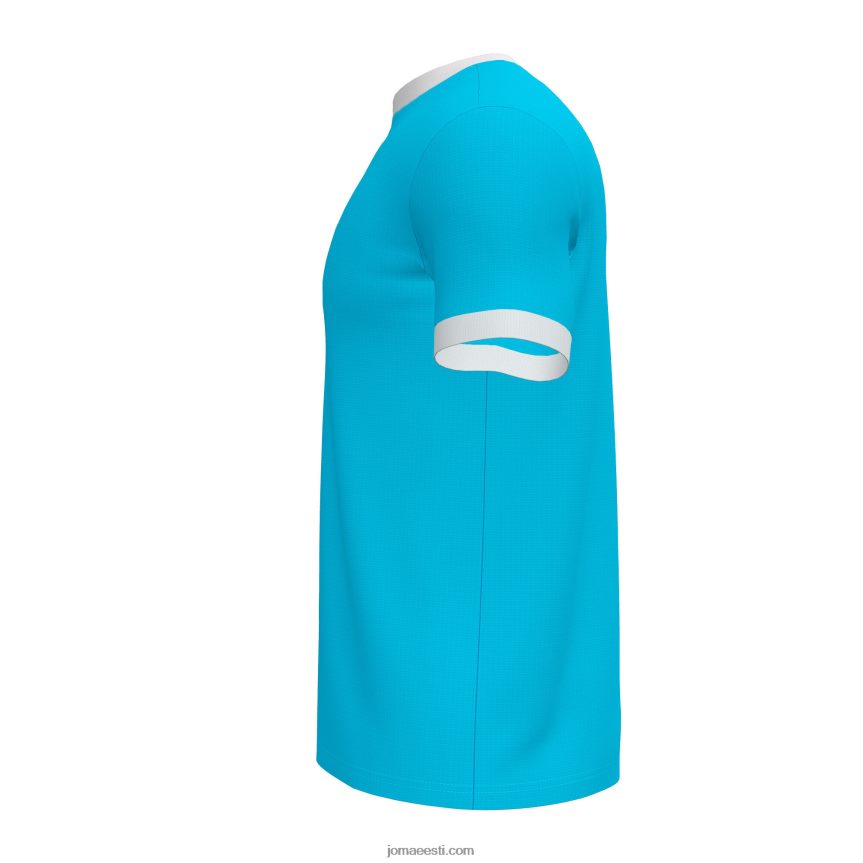 mehed särk lühikeste varrukatega lahti iii DJNBH313 fluorestseeruv türkiissinine Joma