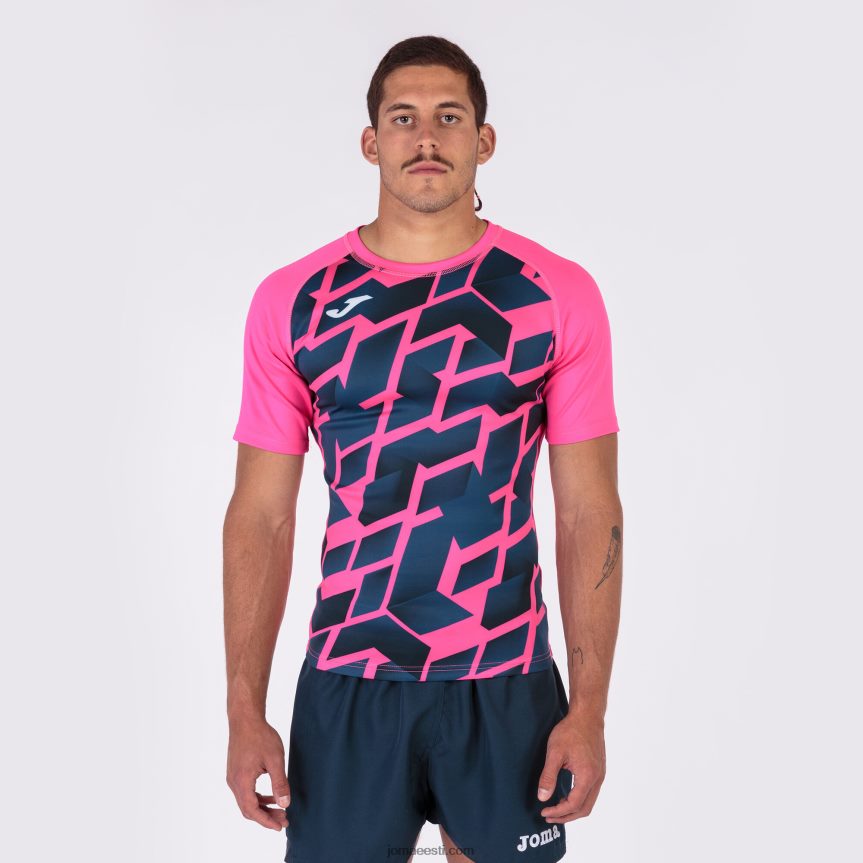 mehed särk lühikeste varrukatega myskin iii DJNBH3553 fluorestseeruv roosa tumesinine Joma