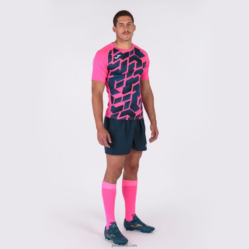 mehed särk lühikeste varrukatega myskin iii DJNBH3553 fluorestseeruv roosa tumesinine Joma